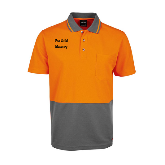 Hi Vis Non Cuff Traditional Polo S/S