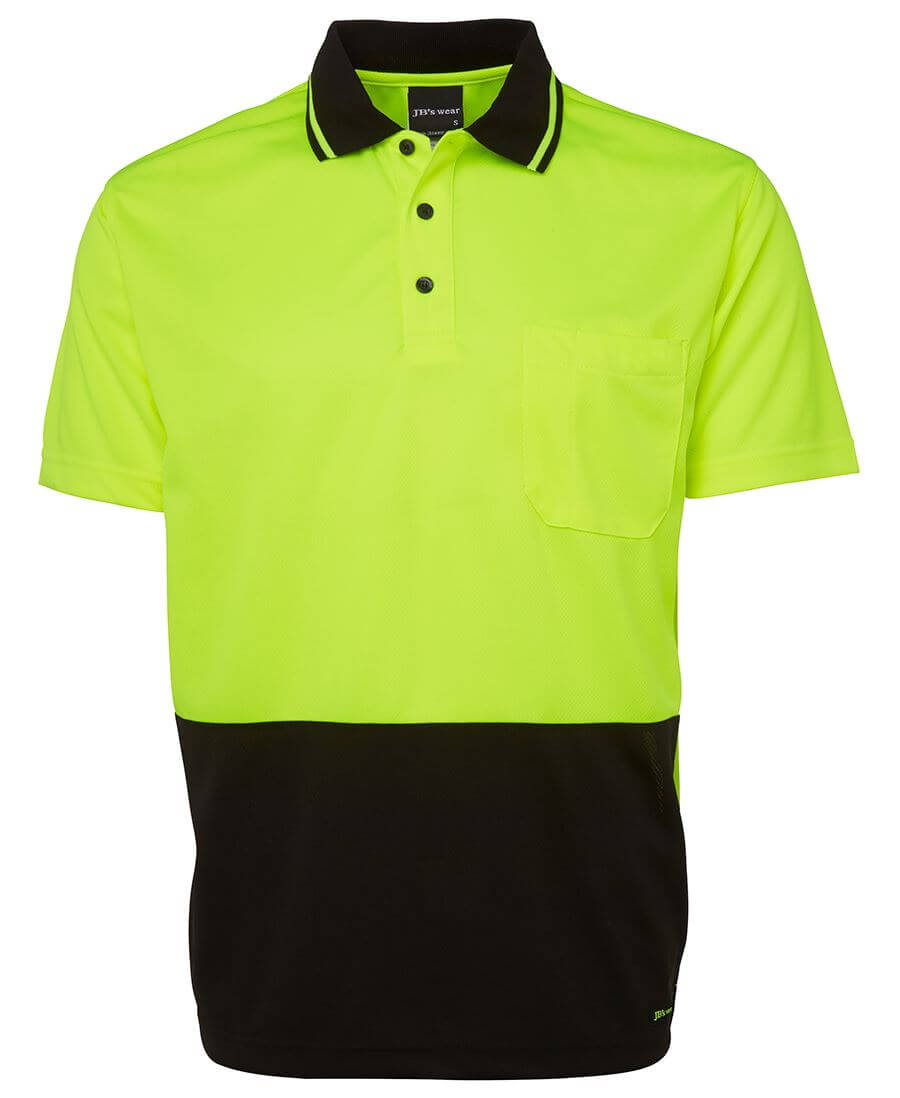 Custom business logo Hi Vis Non Cuff Traditional Polo S/S from JB's available at Workwear Ink