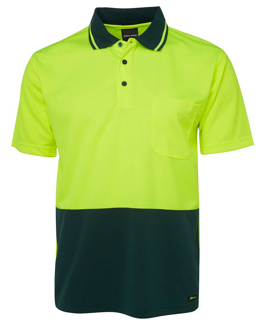 Custom business logo Hi Vis Non Cuff Traditional Polo S/S from JB's available at Workwear Ink