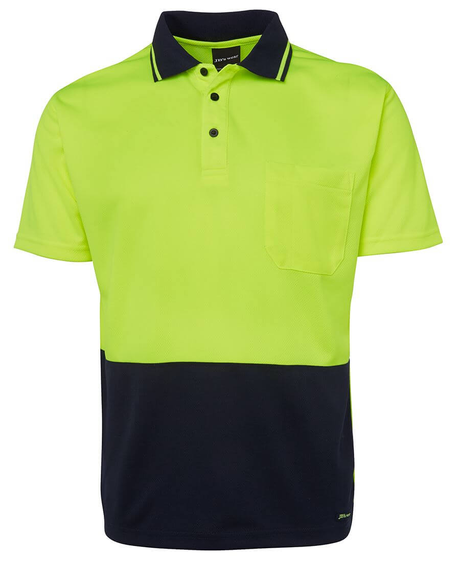 Custom business logo Hi Vis Non Cuff Traditional Polo S/S from JB's available at Workwear Ink