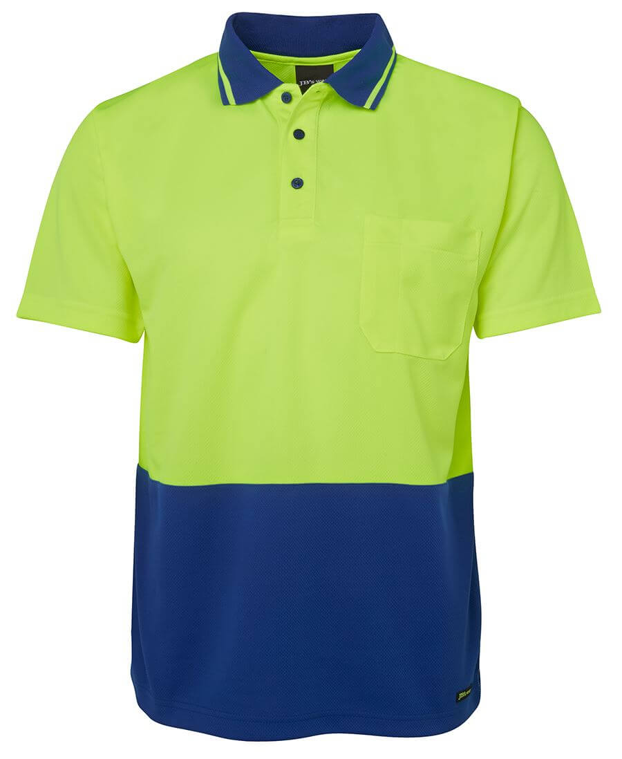 Custom business logo Hi Vis Non Cuff Traditional Polo S/S from JB's available at Workwear Ink