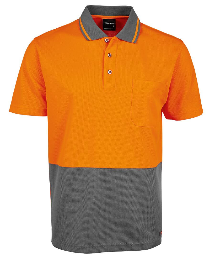 Custom business logo Hi Vis Non Cuff Traditional Polo S/S from JB's available at Workwear Ink