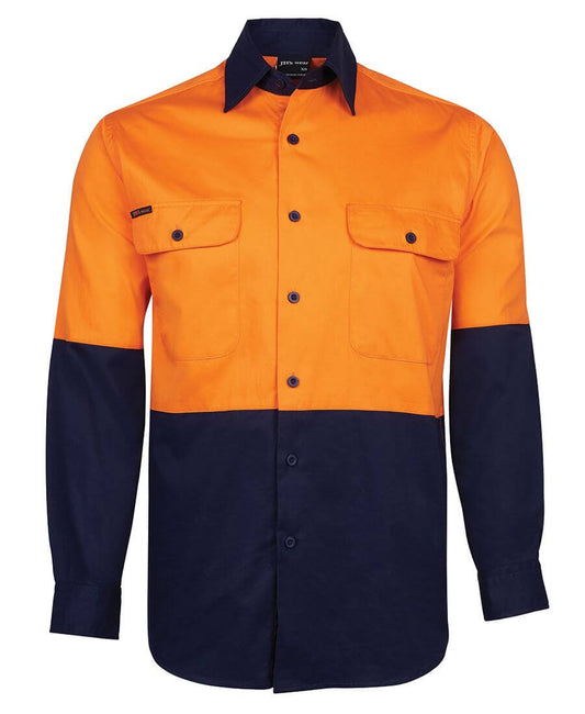 Custom business logo Hi Vis L/S 150g Work Shirt from JB's available at Workwear Ink