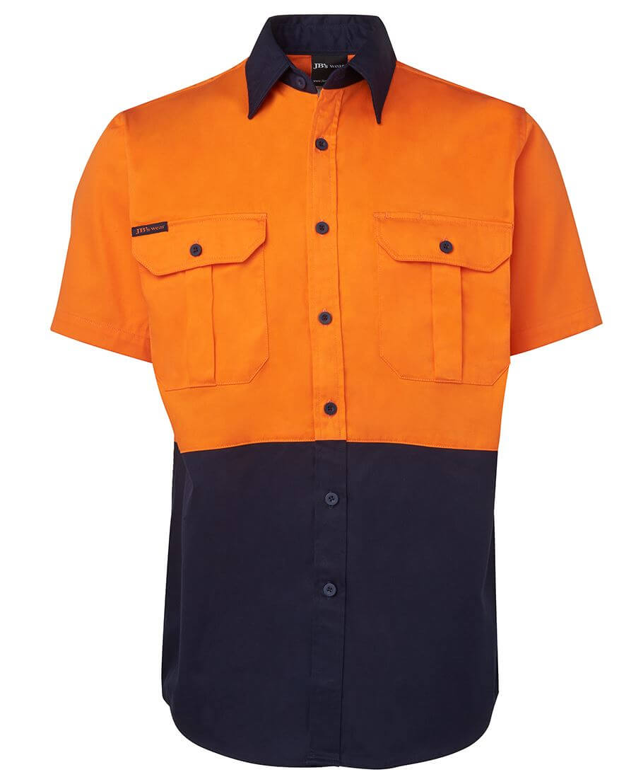 Custom business logo Hi Vis S/S 190g Work Shirt from JB's available at Workwear Ink