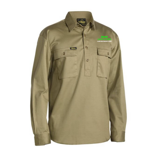 Closed Front Cotton Drill Shirt