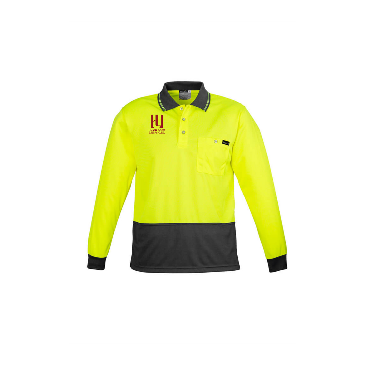 Mens Hi Vis Comfort Back Long Sleeve Polo