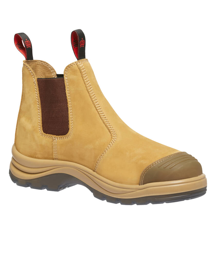 Custom business logo TRADIE GUSSET STEEL CAP SAFETY BOOTS from King Gee available at Workwear Ink