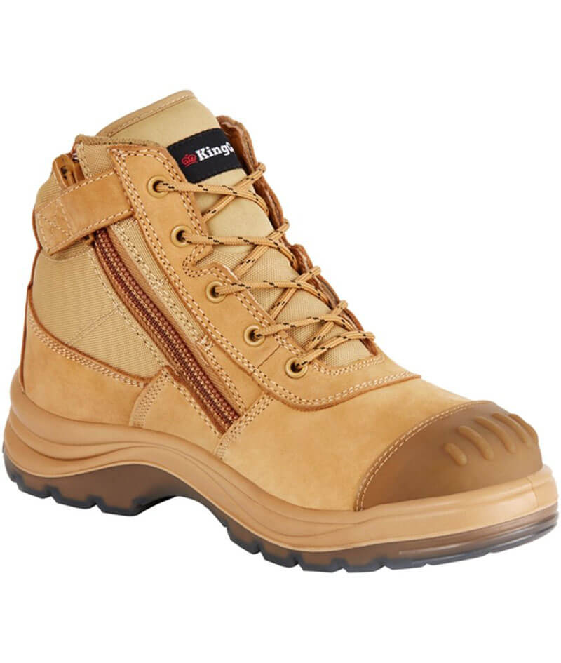 Custom business logo TRADIE ZIP/LACE STEEL CAP SAFETY WORK BOOTS from King Gee available at Workwear Ink