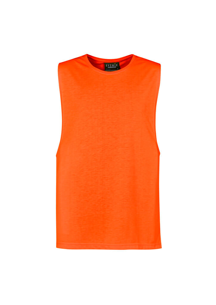 Custom business logo Mens Hi Vis Sleeveless Tee from Syzmik Workwear available at Workwear Ink