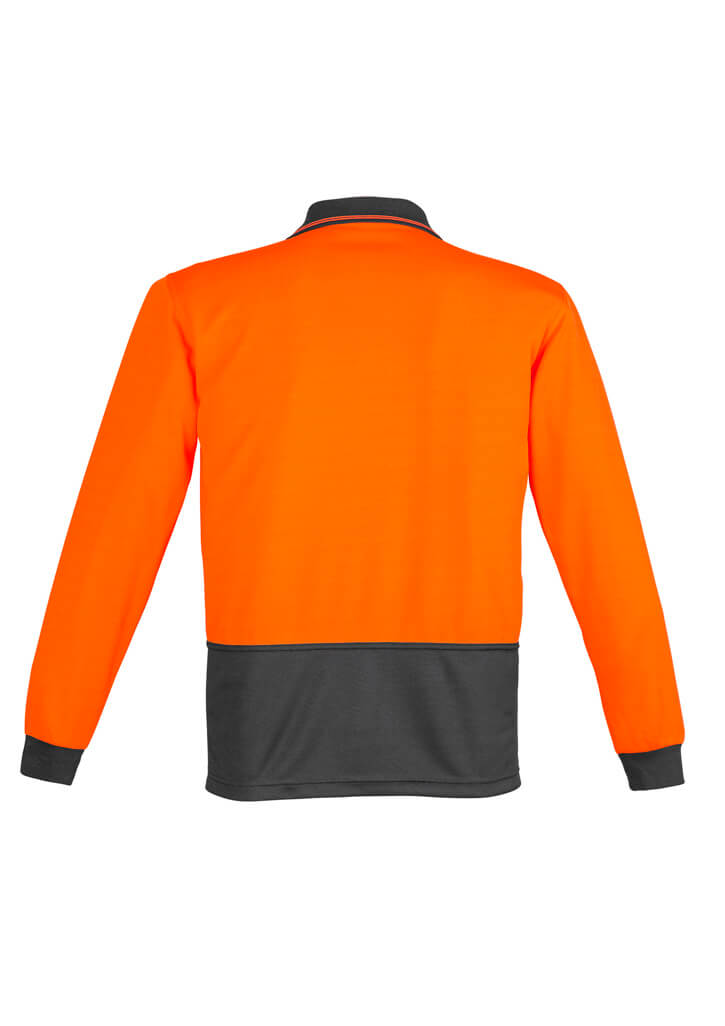 Custom business logo Mens Hi Vis Comfort Back Long Sleeve Polo from Syzmik Workwear available at Workwear Ink