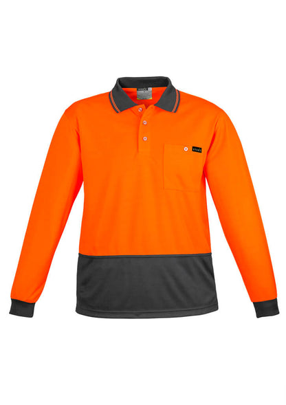 Custom business logo Mens Hi Vis Comfort Back Long Sleeve Polo from Syzmik Workwear available at Workwear Ink