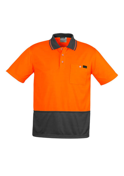 Custom business logo Mens Hi Vis Comfort Back Short Sleeve Polo from Syzmik Workwear available at Workwear Ink