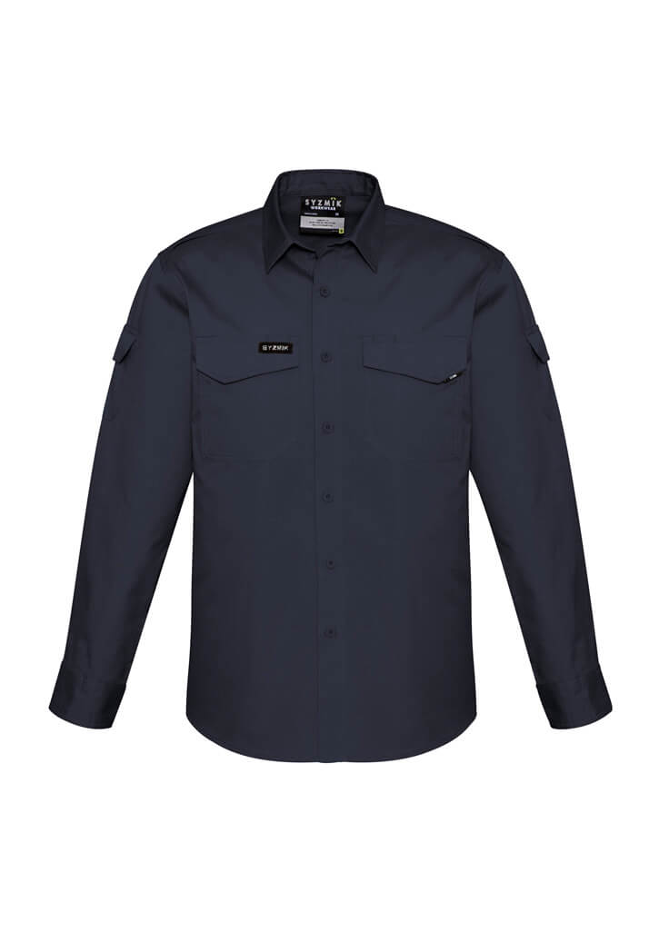 Custom business logo Mens Rugged Cooling Long Sleeve Shirt from Syzmik Workwear available at Workwear Ink