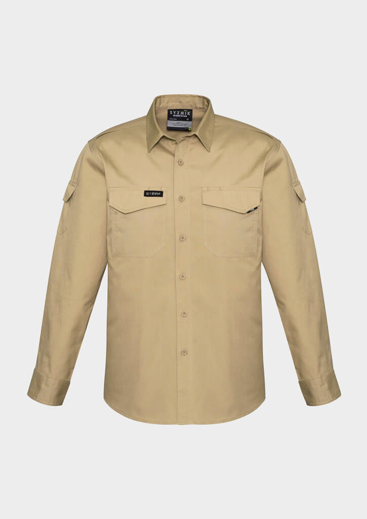 Custom business logo Mens Rugged Cooling Long Sleeve Shirt from Syzmik Workwear available at Workwear Ink