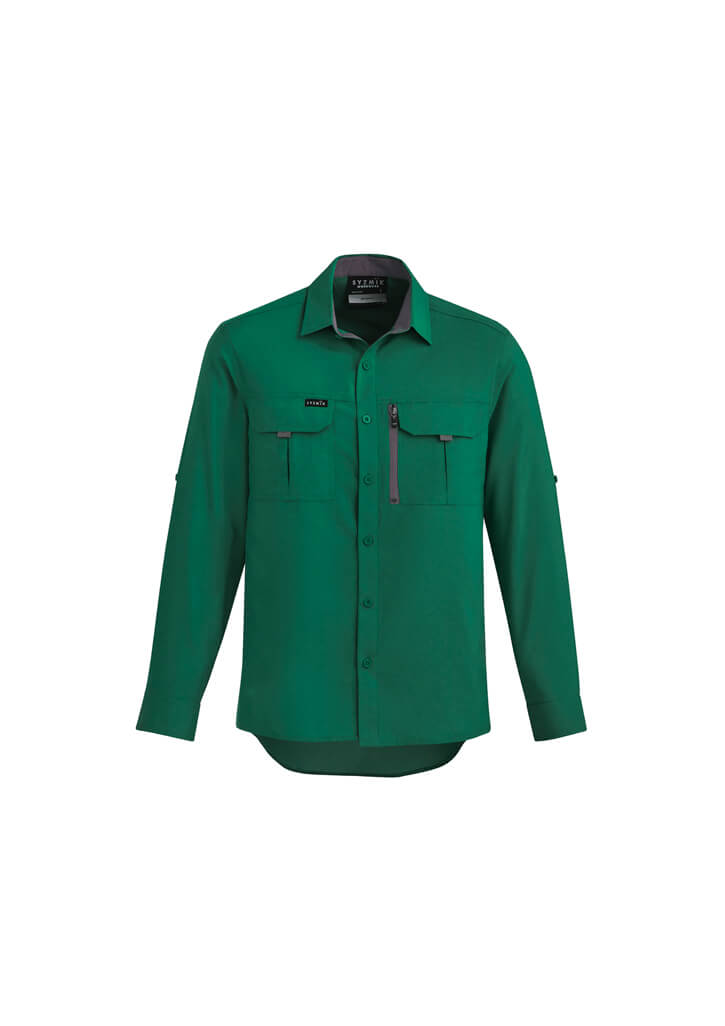 Custom business logo Men's Outdoor Long Sleeve Shirt from Syzmik Workwear available at Workwear Ink