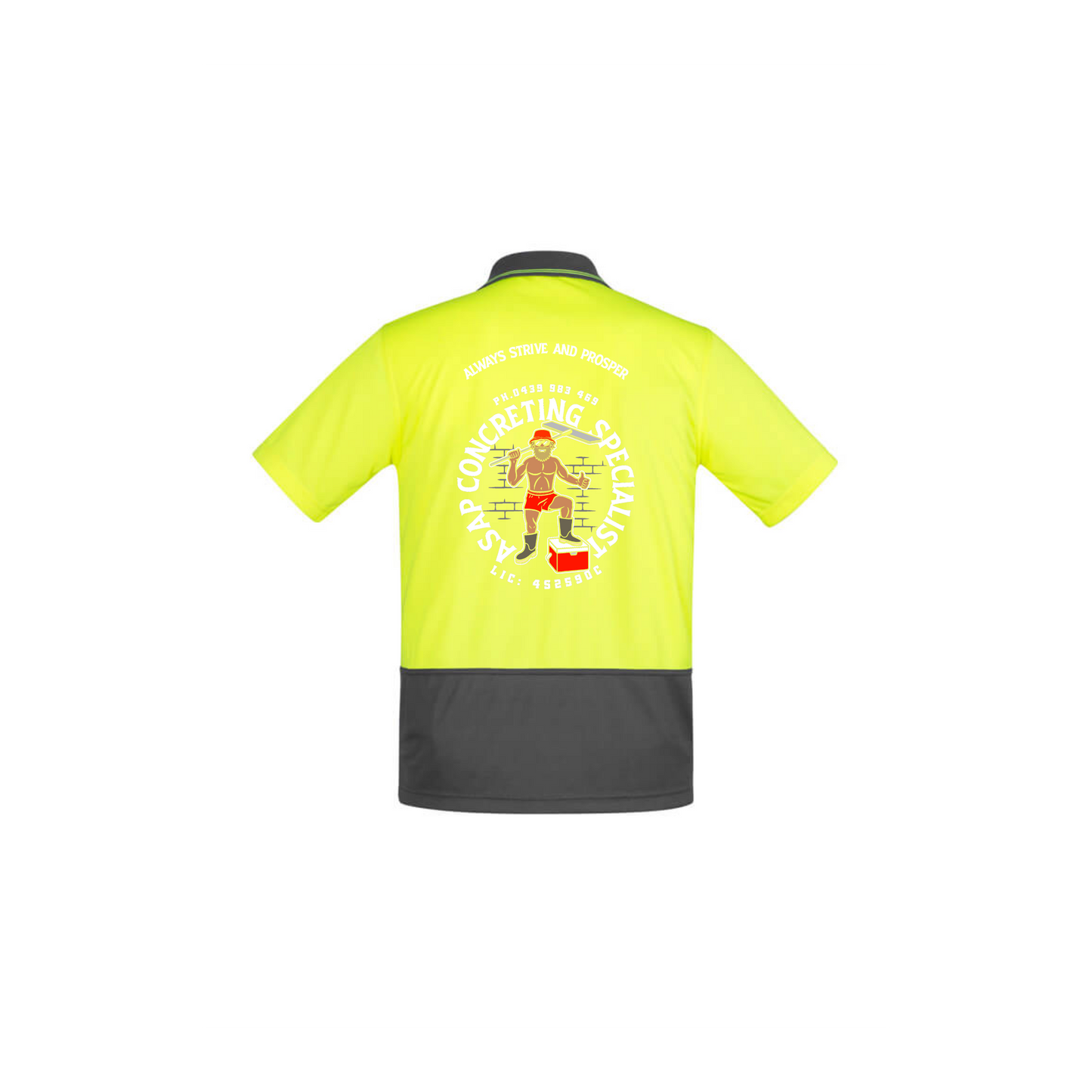 Mens Hi Vis Comfort Back Short Sleeve Polo