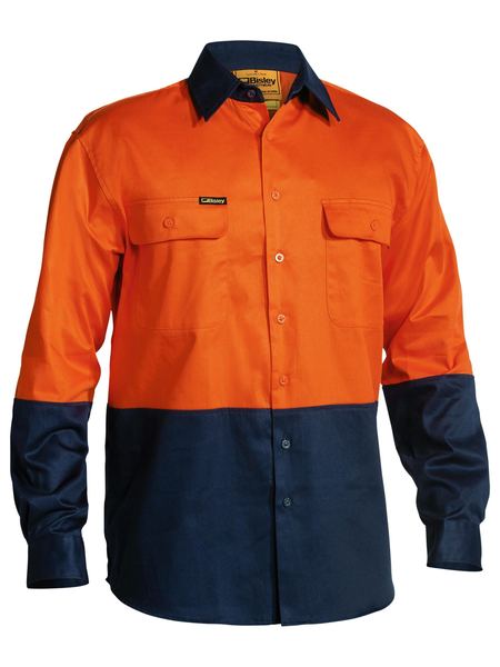 Custom business logo Hi Vis Drill Shirt from Bisley available at Workwear Ink