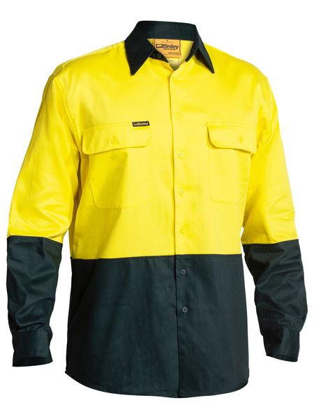 Custom business logo Hi Vis Drill Shirt from Bisley available at Workwear Ink